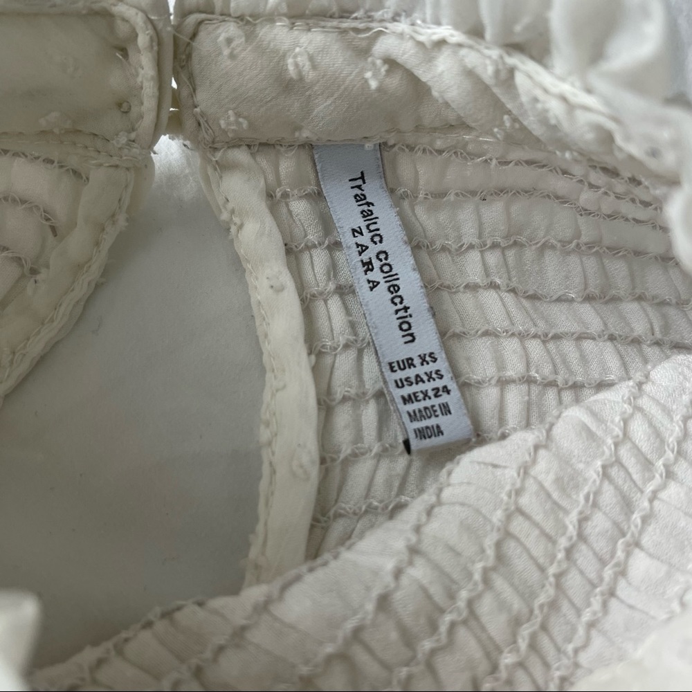SOLD ๐ Zara Trafuluc Collection White Ruffle Long Sleeve Blouse - Picture 4 of 8